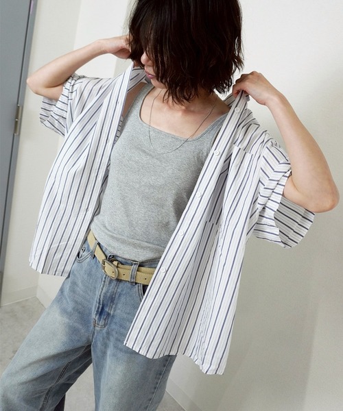 gossara（ゴサラ）の「【表情のある素材感】ストライプシャツ（シャツ/ブラウス・レディース・ライトブルー/ホワイト・FREE）」の17枚目の写真