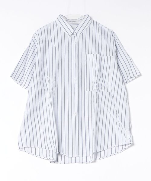 gossara（ゴサラ）の「【表情のある素材感】ストライプシャツ（シャツ/ブラウス・レディース・ライトブルー/ホワイト・FREE）」の5枚目の写真