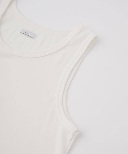 cussil(クシル)の「【cussil/クシル】〈吸水速乾・UVカット〉レイヤードリブタンクトップ(タンクトップ・メンズ・ホワイト/ブラック・L/S/M)」の12枚目の写真