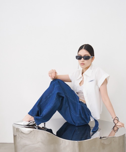 SOEMIN(ソミン)の「Barrel tuck denim/ベルト付きバレルレッグデニムパンツ(デニムパンツ・レディース・インディゴブルー・S/M)」の17枚目の写真