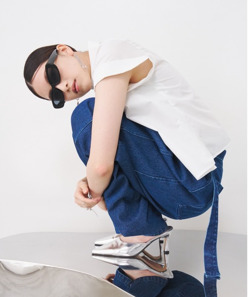 SOEMIN(ソミン)の「Barrel tuck denim/ベルト付きバレルレッグデニムパンツ(デニムパンツ・レディース・インディゴブルー・S/M)」の18枚目の写真