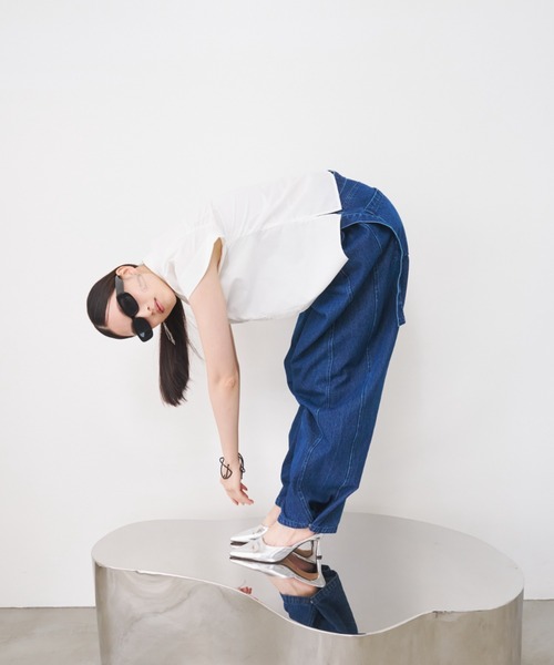 SOEMIN(ソミン)の「Barrel tuck denim/ベルト付きバレルレッグデニムパンツ(デニムパンツ・レディース・インディゴブルー・S/M)」の16枚目の写真