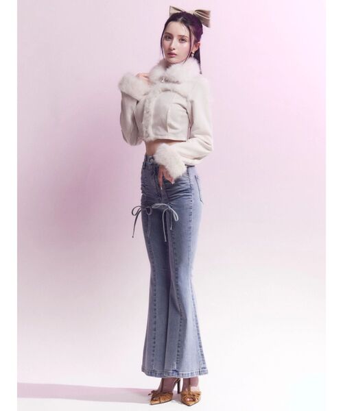 EATME（イートミー）の「ドロストリボンデニムパンツ（デニムパンツ・レディース・ライトブルー/ブラック/ブルー・SMALL/MEDIUM）」の22枚目の写真