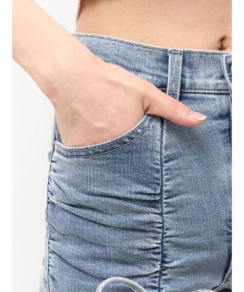 EATME（イートミー）の「ドロストリボンデニムパンツ（デニムパンツ・レディース・ライトブルー/ブラック/ブルー・SMALL/MEDIUM）」の10枚目の写真