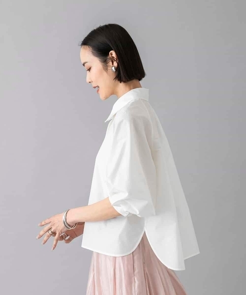 MICHEL KLEIN(ミッシェル・クラン)の「袖コンシャスシャツ(シャツ/ブラウス・レディース・ホワイト/ライトピンク・38/40)」の20枚目の写真