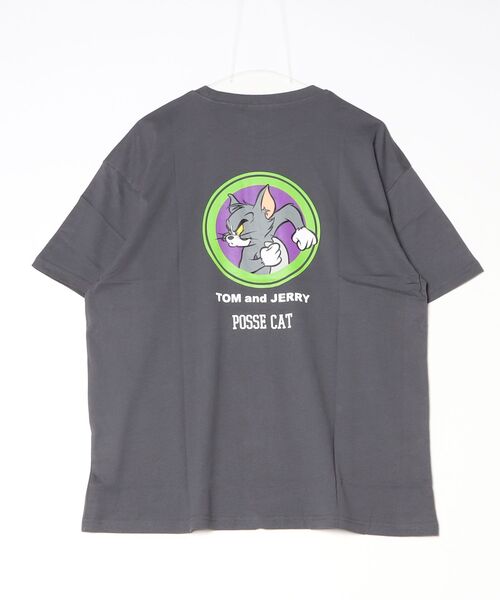 Tom&Jerry(トムアンドジェリー)の「TOMandJERRY トムとジェリー メンズ 半袖 オーバーサイズプリントTシャツ(Tシャツ/カットソー・メンズ・杢グレー/ブラック/ネイビー/ダークグリーン/モカ/ホワイト系2/ホワイト系1/チャコール・XL/L/M)」の12枚目の写真