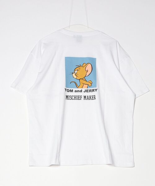 Tom&Jerry(トムアンドジェリー)の「TOMandJERRY トムとジェリー メンズ 半袖 オーバーサイズプリントTシャツ(Tシャツ/カットソー・メンズ・杢グレー/ブラック/ネイビー/ダークグリーン/モカ/ホワイト系2/ホワイト系1/チャコール・XL/L/M)」の16枚目の写真