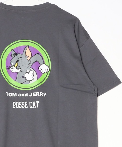 Tom&Jerry(トムアンドジェリー)の「TOMandJERRY トムとジェリー メンズ 半袖 オーバーサイズプリントTシャツ(Tシャツ/カットソー・メンズ・杢グレー/ブラック/ネイビー/ダークグリーン/モカ/ホワイト系2/ホワイト系1/チャコール・XL/L/M)」の6枚目の写真