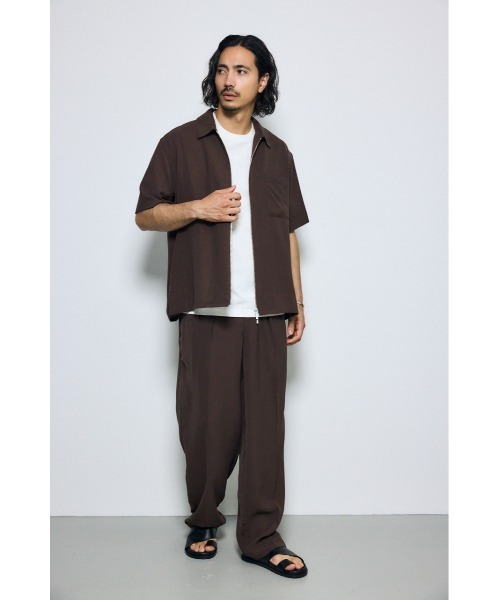AZUL by moussy(アズールバイマウジー)の「【セットアップ対応】メッシュスラックスパンツ(スラックス・メンズ・ブラック/グレー/ダークブラウン・LARGE/MEDIUM/SMALL)」の15枚目の写真