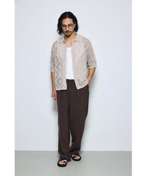 AZUL by moussy(アズールバイマウジー)の「【セットアップ対応】メッシュスラックスパンツ(スラックス・メンズ・ブラック/グレー/ダークブラウン・LARGE/MEDIUM/SMALL)」の16枚目の写真