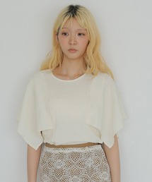 【CLEIO】ふくれジャガードケープスリーブプルオーバー BUBBLE JACQUARD CAPE SLEEVE PULLOVER