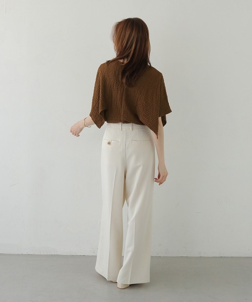 CLEIO（クレイオ）の「【CLEIO】ふくれジャガードケープスリーブプルオーバー BUBBLE JACQUARD CAPE SLEEVE PULLOVER（Tシャツ/カットソー・レディース・ブラック/ブラウン/アイボリー・FREE）」の11枚目の写真