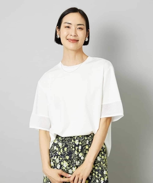 MICHEL KLEIN(ミッシェル・クラン)の「袖口メッシュプルオーバー(Tシャツ/カットソー・レディース・ホワイト/ブルー/ブラック・40/38)」の18枚目の写真