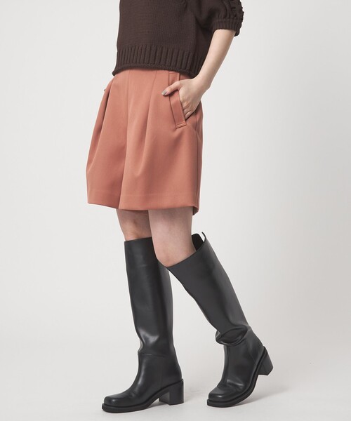 EMMEL REFINES（エメルリファインズ）の「＜EMMEL REFINES＞EM タックポケット ショートパンツ（スラックス・レディース・ピンク/ブラック・M/S）」の2枚目の写真