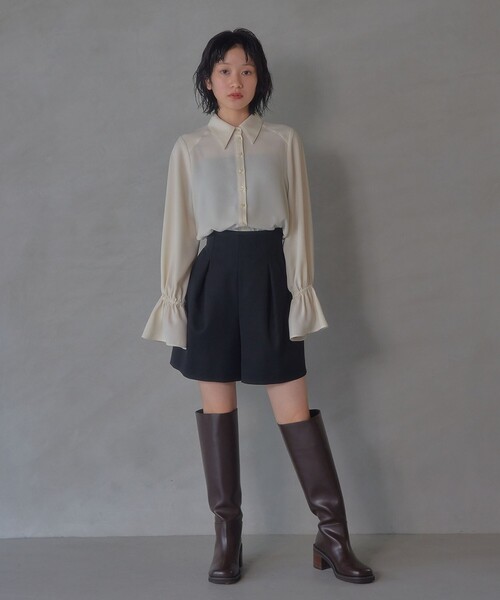 EMMEL REFINES（エメルリファインズ）の「＜EMMEL REFINES＞EM タックポケット ショートパンツ（スラックス・レディース・ピンク/ブラック・M/S）」の7枚目の写真