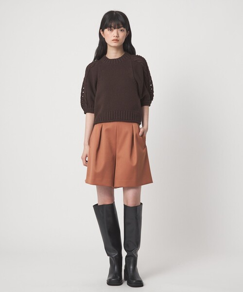 EMMEL REFINES（エメルリファインズ）の「＜EMMEL REFINES＞EM タックポケット ショートパンツ（スラックス・レディース・ピンク/ブラック・M/S）」の10枚目の写真