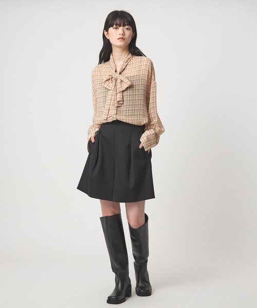 EMMEL REFINES（エメルリファインズ）の「＜EMMEL REFINES＞EM タックポケット ショートパンツ（スラックス・レディース・ピンク/ブラック・M/S）」の6枚目の写真
