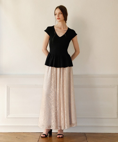 MIELI INVARIANT(ミエリインヴァリアント)の「Pomping Lace W Flare Pants(その他パンツ・レディース・ブラック/ベージュ/ホワイト系その他・SMALL/MEDIUM)」の3枚目の写真