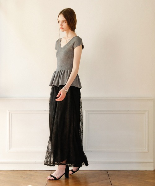 MIELI INVARIANT(ミエリインヴァリアント)の「Pomping Lace W Flare Pants(その他パンツ・レディース・ブラック/ベージュ/ホワイト系その他・SMALL/MEDIUM)」の2枚目の写真