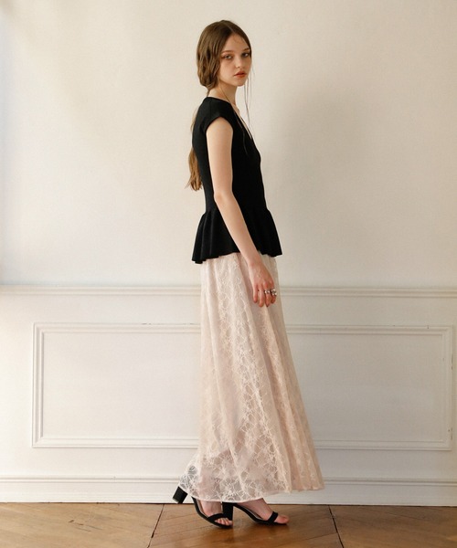 MIELI INVARIANT(ミエリインヴァリアント)の「Pomping Lace W Flare Pants(その他パンツ・レディース・ブラック/ベージュ/ホワイト系その他・SMALL/MEDIUM)」の7枚目の写真