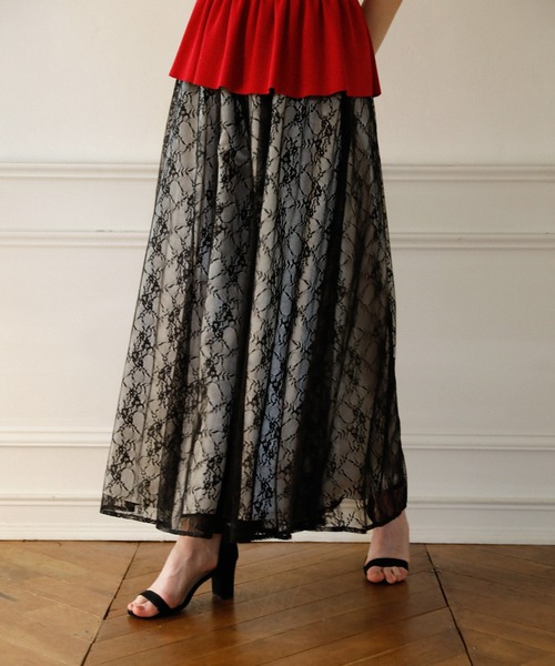 MIELI INVARIANT(ミエリインヴァリアント)の「Pomping Lace W Flare Pants(その他パンツ・レディース・ブラック/ベージュ/ホワイト系その他・SMALL/MEDIUM)」の9枚目の写真