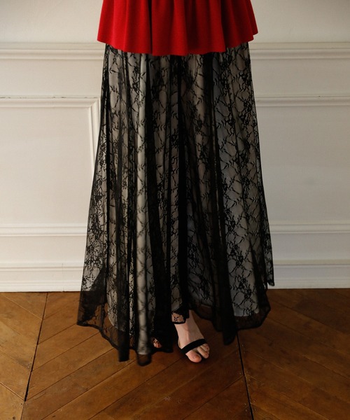 MIELI INVARIANT(ミエリインヴァリアント)の「Pomping Lace W Flare Pants(その他パンツ・レディース・ブラック/ベージュ/ホワイト系その他・SMALL/MEDIUM)」の12枚目の写真