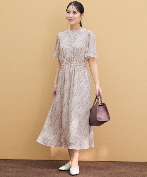 ANY SIS(エニィスィス)の「ダイヤ柄 ワンピース(ワンピース・レディース・ネイビー系3/ベージュ系3・X-LARGE)」の7枚目の写真