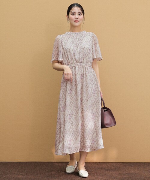 ANY SIS(エニィスィス)の「ダイヤ柄 ワンピース(ワンピース・レディース・ネイビー系3/ベージュ系3・X-LARGE)」の8枚目の写真