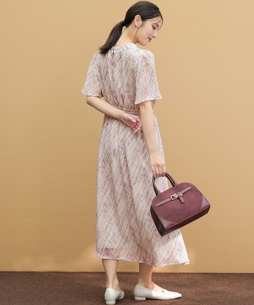 ANY SIS(エニィスィス)の「ダイヤ柄 ワンピース(ワンピース・レディース・ネイビー系3/ベージュ系3・X-LARGE)」の9枚目の写真