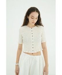 CLANE（クラネ）の「SHIRRING HALF SLEEVE BLOUSE 10122-4253（Tシャツ/カットソー）」