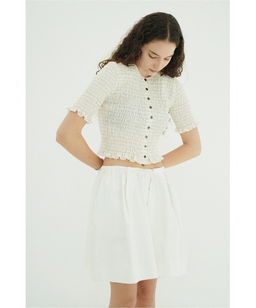 CLANE(クラネ)の「SHIRRING HALF SLEEVE BLOUSE 10122-4253(Tシャツ/カットソー・メンズ・ブラック・2)」の5枚目の写真