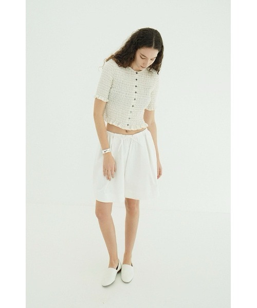CLANE(クラネ)の「SHIRRING HALF SLEEVE BLOUSE 10122-4253(Tシャツ/カットソー・メンズ・ブラック・2)」の8枚目の写真