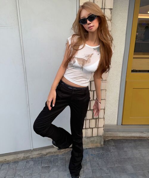 PEPLEE（ペプリー）の「Shirring Boots Cut Cotton Pants (Black)（その他パンツ・レディース・その他・SMALL/MEDIUM）」の10枚目の写真
