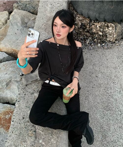 PEPLEE（ペプリー）の「Shirring Boots Cut Cotton Pants (Black)（その他パンツ・レディース・その他・SMALL/MEDIUM）」の11枚目の写真