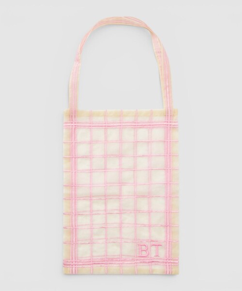 allureville（アルアバイル）の「【BRIGITTE TANAKA(ブリジット タナカ)】Sac Torchon Grand トートバッグ（ショルダーバッグ・レディース・ライトピンク/ホワイト・FREE）」の2枚目の写真