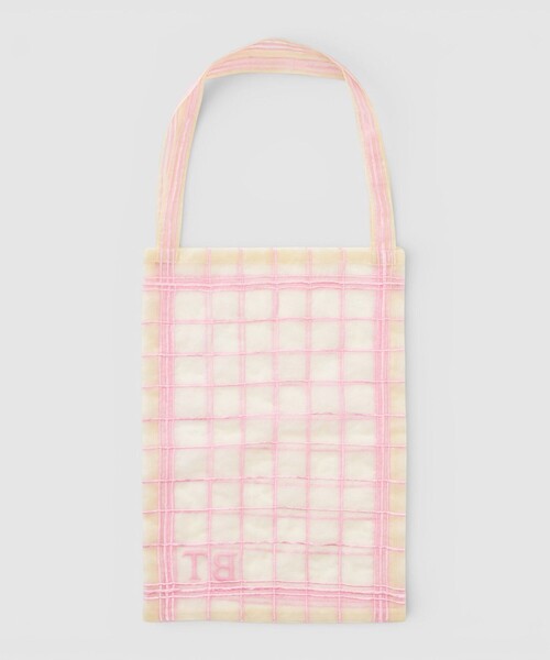 allureville（アルアバイル）の「【BRIGITTE TANAKA(ブリジット タナカ)】Sac Torchon Grand トートバッグ（ショルダーバッグ・レディース・ライトピンク/ホワイト・FREE）」の7枚目の写真