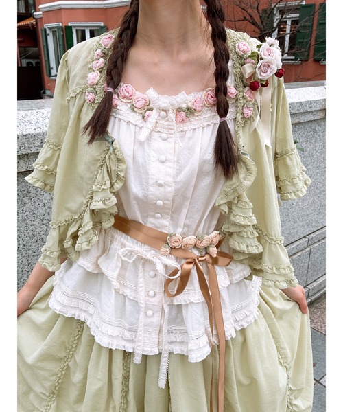 PINK HOUSE ピンクハウス 配色使いローンサッシュベルト シロ PINK HOUSE（ピンクハウス）の「リボンいっぱいサッシュベルト（ベルト