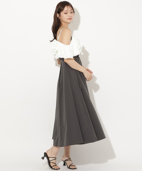 AND COUTURE（アンドクチュール）の「フリルブラウス×キャミワンピース（ワンピース・レディース・ブラウン/ブラック/チャコールグレー・FREE）」の22枚目の写真