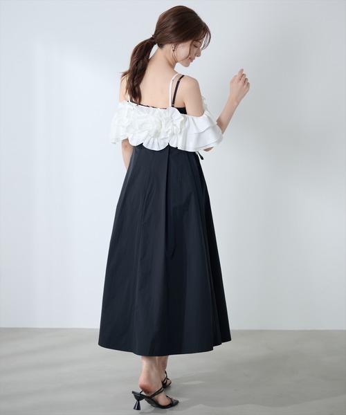 AND COUTURE（アンドクチュール）の「フリルブラウス×キャミワンピース（ワンピース・レディース・ブラウン/ブラック/チャコールグレー・FREE）」の15枚目の写真
