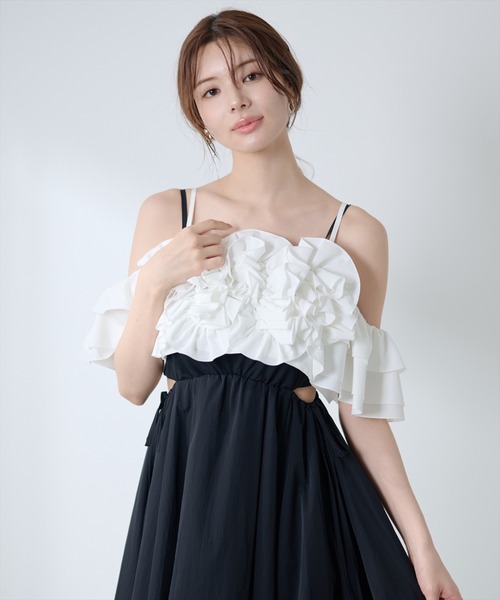 AND COUTURE（アンドクチュール）の「フリルブラウス×キャミワンピース（ワンピース・レディース・ブラウン/ブラック/チャコールグレー・FREE）」の14枚目の写真