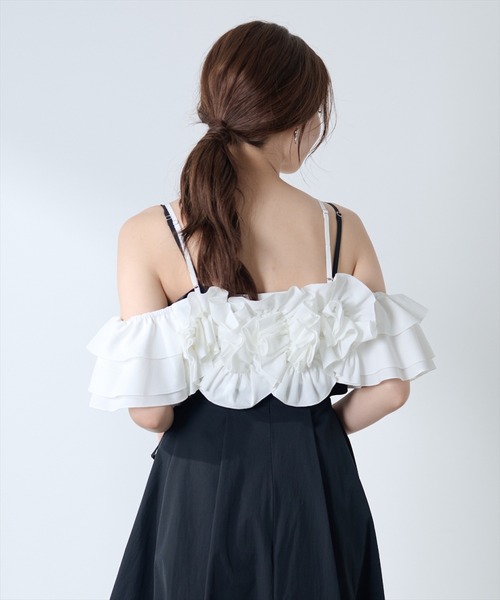 AND COUTURE（アンドクチュール）の「フリルブラウス×キャミワンピース（ワンピース・レディース・ブラウン/ブラック/チャコールグレー・FREE）」の9枚目の写真