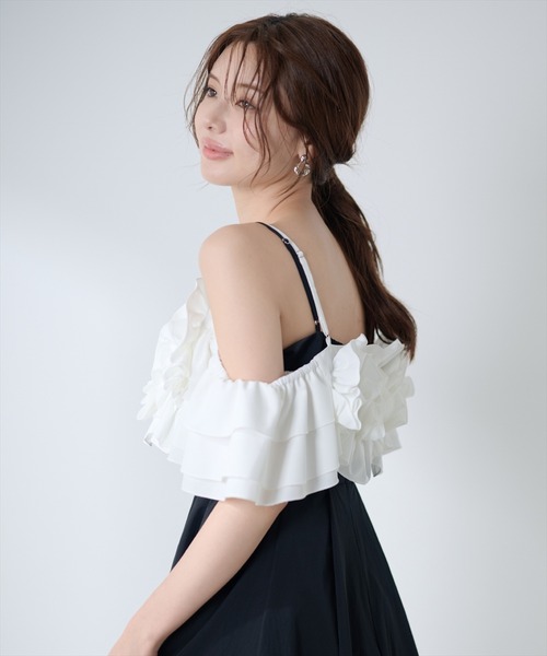 AND COUTURE（アンドクチュール）の「フリルブラウス×キャミワンピース（ワンピース・レディース・ブラウン/ブラック/チャコールグレー・FREE）」の12枚目の写真