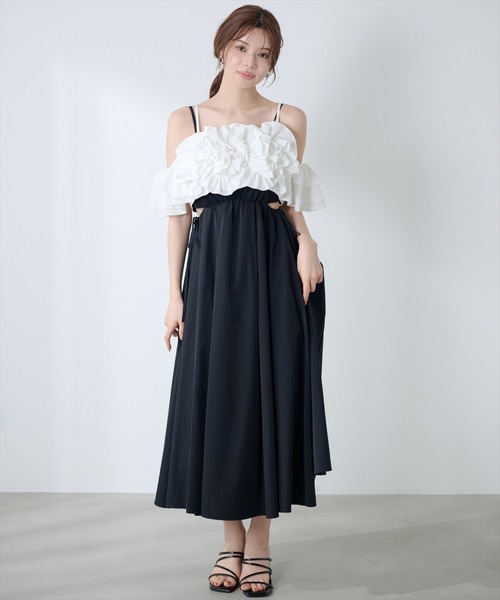 AND COUTURE（アンドクチュール）の「フリルブラウス×キャミワンピース（ワンピース・レディース・ブラウン/ブラック/チャコールグレー・FREE）」の5枚目の写真