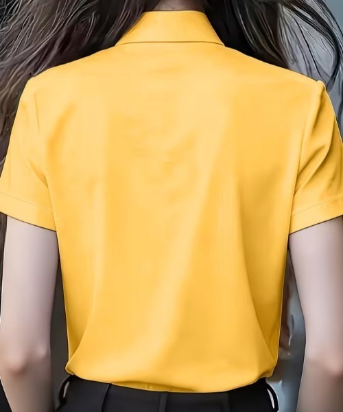 deux amour(ドゥーザムール)の「リボンタイフリル半袖シャツ(Tシャツ/カットソー・レディース・ブラック/ホワイト/レッド/イエロー・FREE)」の8枚目の写真