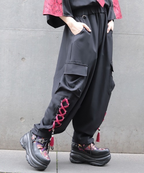 REZEN(リゼン)の「レースアップ×タッセルパンツ(その他パンツ・メンズ・ローズ/ブルーパープル/レッドパープル・MEDIUM/LARGE/SMALL)」の11枚目の写真