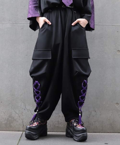 REZEN(リゼン)の「レースアップ×タッセルパンツ(その他パンツ・メンズ・ローズ/ブルーパープル/レッドパープル・MEDIUM/LARGE/SMALL)」の16枚目の写真