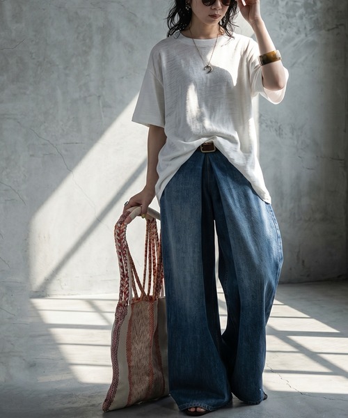 antiqua(アンティカ)の「透かし編み ニットベスト 半袖 Tシャツ レイヤード セット(Tシャツ/カットソー・レディース・ホワイト系その他/グレー系その他・ONESIZE)」の7枚目の写真