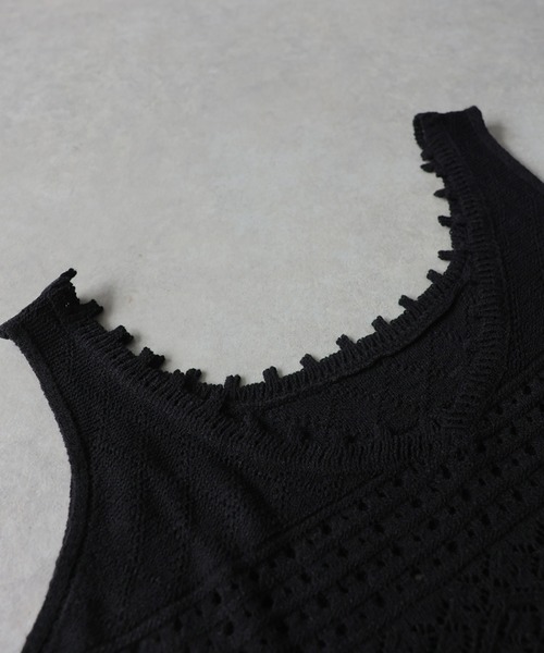 antiqua(アンティカ)の「透かし編み ニットベスト 半袖 Tシャツ レイヤード セット(Tシャツ/カットソー・レディース・ホワイト系その他/グレー系その他・ONESIZE)」の14枚目の写真