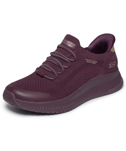 SKECHERS(スケッチャーズ)の「ハンズフリー スリップインズ:ボブス スクワッド 4 - ダイアー ステップ(スニーカー・レディース・オフホワイト/バーガンディー/ブラック・23cm/23.5cm/24cm/24.5cm)」の3枚目の写真