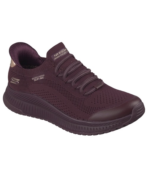 SKECHERS(スケッチャーズ)の「ハンズフリー スリップインズ:ボブス スクワッド 4 - ダイアー ステップ(スニーカー・レディース・オフホワイト/バーガンディー/ブラック・23cm/23.5cm/24cm/24.5cm)」の10枚目の写真